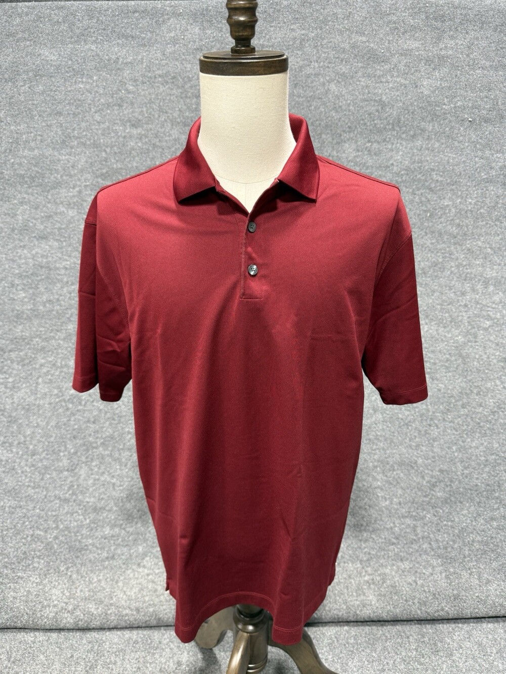 Mens Nike Golf Dri-Fit Short Sleeve Maroon Polyester Polo Shirt Size Large
